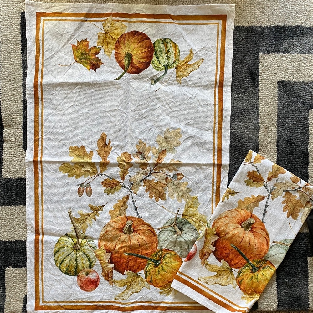 William Sonoma Fall tea towels Set of 2